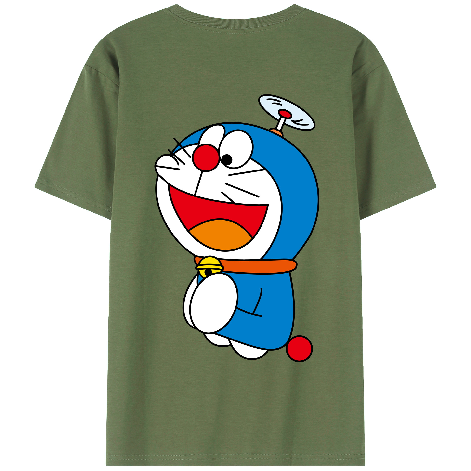 （画像用） ドラえもん Doraemon 綿100％ メンズ半袖Tシャツ（バックプリント） 通気性
